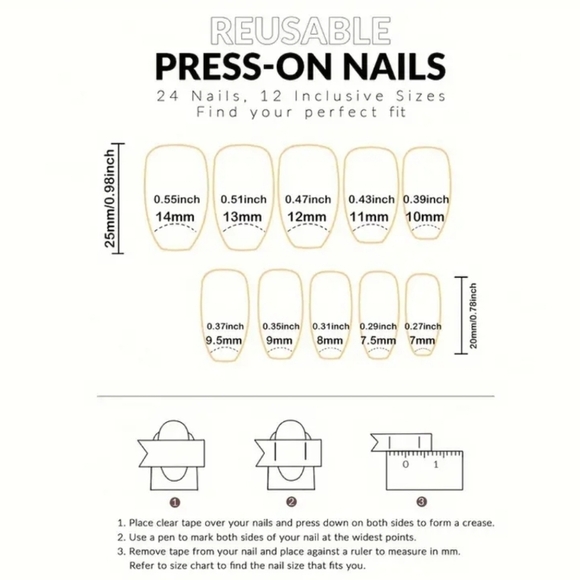 24 Pieces Fake Press On Nails - Picture 3 of 6